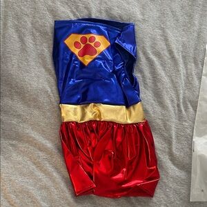 Superhero Pet Paw Kids Costume - Blue, Red, and Gold